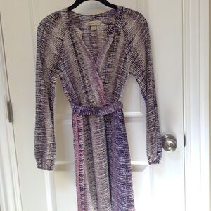 Presley Skye Purple and Pink Textured Wrap Dress